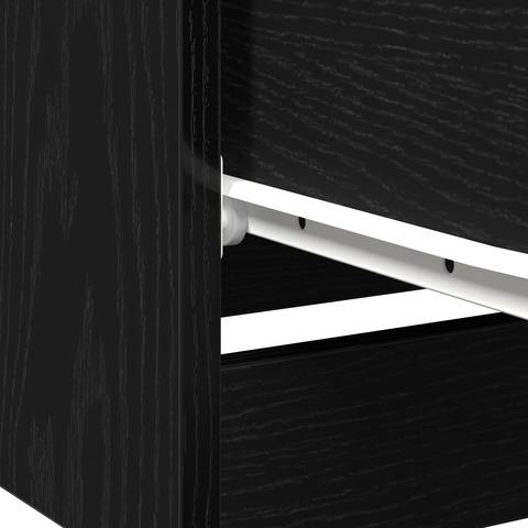 vidaXL Black Oak Bedside Cabinet - 40x65x65 cm, Made from Engineered Wood