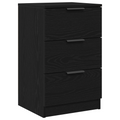 vidaXL Black Oak Bedside Cabinet - 40x65x65 cm, Made from Engineered Wood