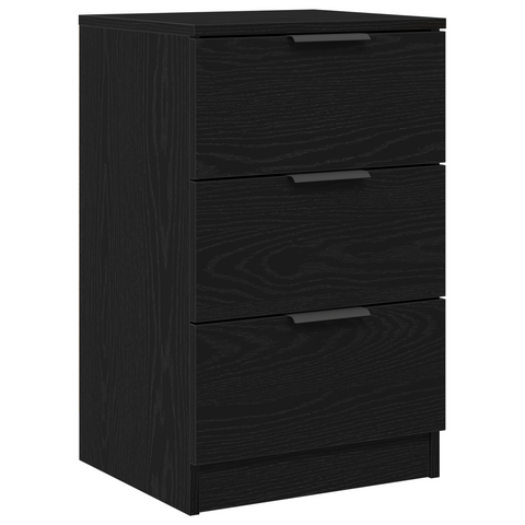 vidaXL Black Oak Bedside Cabinet - 40x65x65 cm, Made from Engineered Wood