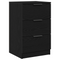 vidaXL Black Oak Bedside Cabinet - 40x65x65 cm, Made from Engineered Wood