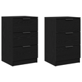 vidaXL Nightstands 2 pack Black Oak 40x65x65 cm Made of Engineered Wood