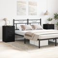 vidaXL Nightstands 2 pack Black Oak 40x65x65 cm Made of Engineered Wood