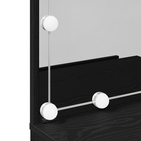 vidaXL LED Dressing Table in Black Oak, 60x40x140 cm, Made of Engineered Wood