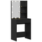 vidaXL LED Dressing Table in Black Oak, 60x40x140 cm, Made of Engineered Wood