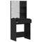 vidaXL LED Dressing Table in Black Oak, 60x40x140 cm, Made of Engineered Wood