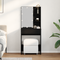 vidaXL LED Dressing Table in Black Oak, 60x40x140 cm, Made of Engineered Wood