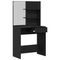 vidaXL Black Oak Dressing Table with Mirror - 74.5 x 40 x 141 cm