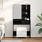 vidaXL Black Oak Dressing Table with Mirror - 74.5 x 40 x 141 cm