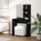 vidaXL Black Oak Dressing Table with Mirror - 74.5 x 40 x 141 cm