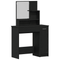 vidaXL Black Oak Dressing Table with Mirror - 86.5 x 35 x 136 cm