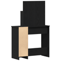 vidaXL Black Oak Dressing Table with Mirror - 86.5 x 35 x 136 cm