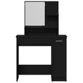 vidaXL Black Oak Dressing Table with Mirror - 86.5 x 35 x 136 cm