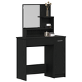 vidaXL Black Oak Dressing Table with Mirror - 86.5 x 35 x 136 cm