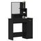 vidaXL Black Oak Dressing Table with Mirror - 86.5 x 35 x 136 cm