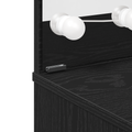 vidaXL LED Dressing Table in Black Oak - 74.5x40x141 cm, Made with Engineered Wood