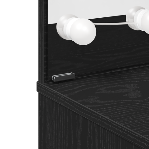 vidaXL LED Dressing Table in Black Oak - 74.5x40x141 cm, Made with Engineered Wood