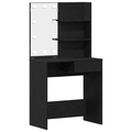 vidaXL LED Dressing Table in Black Oak - 74.5x40x141 cm, Made with Engineered Wood