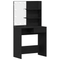 vidaXL LED Dressing Table in Black Oak - 74.5x40x141 cm, Made with Engineered Wood