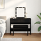 vidaXL Dressing Stool Black Oak 70x35x45 cm Engineered Wood
