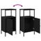 vidaXL Bedside Cabinet Black Oak 41x31x80 cm Engineered Wood