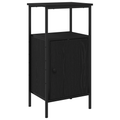 vidaXL Bedside Cabinet Black Oak 41x31x80 cm Engineered Wood
