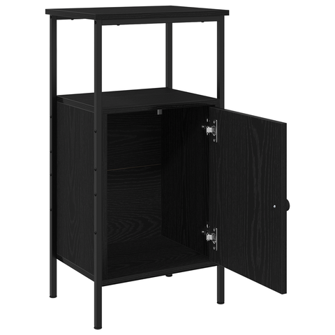 vidaXL Bedside Cabinets 2 pcs Black Oak 41x31x80 cm Engineered Wood