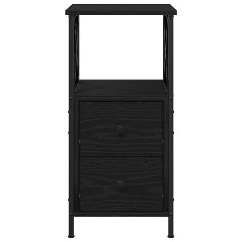 vidaXL Nightstands 2 Pack Black Oak 34x35.5x70 cm Made of Engineered Wood