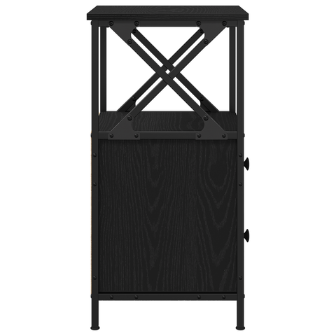 vidaXL Nightstands 2 Pack Black Oak 34x35.5x70 cm Made of Engineered Wood