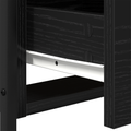 vidaXL Bedside Cabinet Black Oak 44x45x60 cm Engineered Wood and Steel