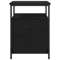 vidaXL Bedside Cabinet Black Oak 44x45x60 cm Engineered Wood and Steel