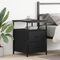vidaXL Bedside Cabinet Black Oak 44x45x60 cm Engineered Wood and Steel