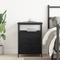 vidaXL Bedside Cabinet Black Oak 44x45x60 cm Engineered Wood and Steel