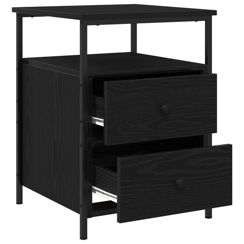 vidaXL Bedside Cabinets 2 pcs Black Oak 44x45x60 cm Engineered Wood