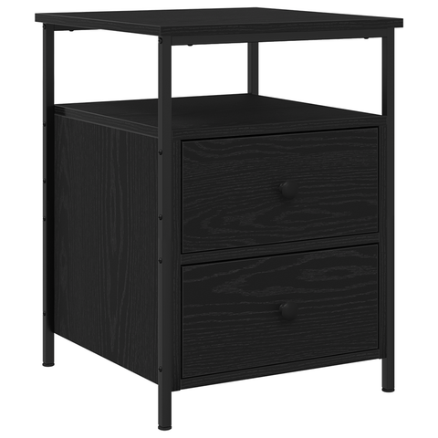 vidaXL Bedside Cabinets 2 pcs Black Oak 44x45x60 cm Engineered Wood