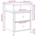 vidaXL Bedside Cabinets 2 pcs Black Oak 44x45x60 cm Engineered Wood