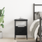 vidaXL Bedside Cabinet Black Oak 34x36x50 cm Engineered Wood and Steel