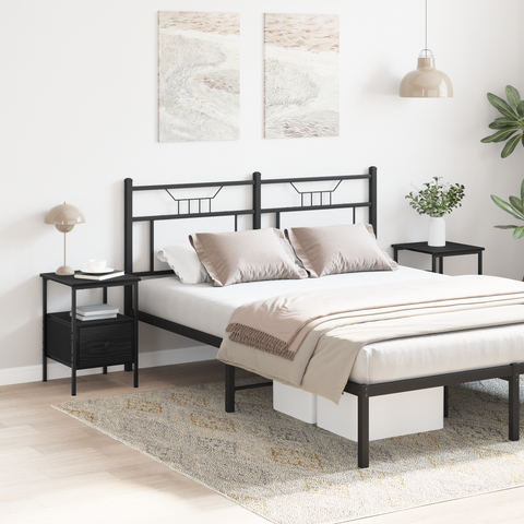vidaXL Bedside Cabinets 2 pcs Black Oak 34x36x50 cm Engineered Wood