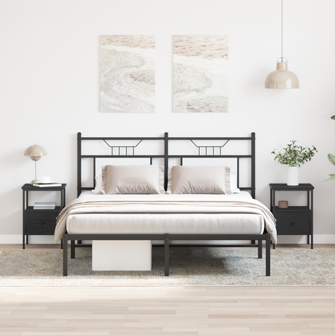 vidaXL Bedside Cabinets 2 pcs Black Oak 34x36x50 cm Engineered Wood