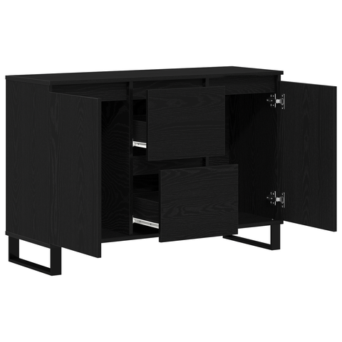 vidaXL Sideboard Black oak 101.5 x 35 x 70 cm Engineered wood