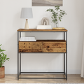 vidaXL Console Table with Drawer with Shelf Old Wood 75 x 40 x 75 cm