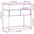 vidaXL Console Table with Drawer with Shelf Old Wood 75 x 40 x 75 cm