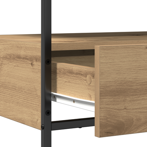 vidaXL Console Table Artisan Oak 75x40x75 cm Engineered Wood and Steel