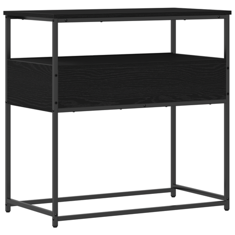 vidaXL Console Table Black Oak 75x40x75 cm Engineered Wood and Steel
