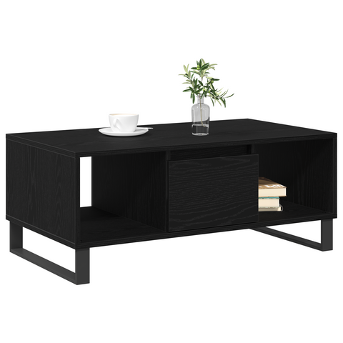 vidaXL Coffee Table Black Oak 90x50x36,5 cm Engineered Wood