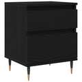 vidaXL Bedside Cabinet Black Oak 40x35x50 cm Engineered Wood