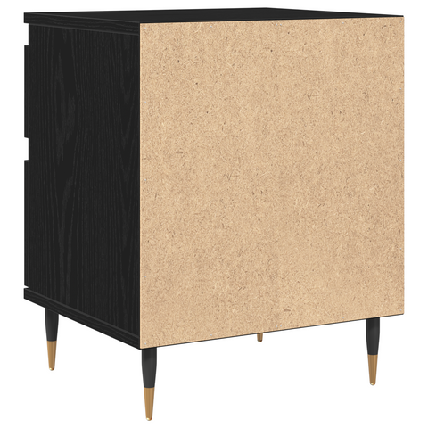 vidaXL Bedside Cabinet Black Oak 40x35x50 cm Engineered Wood