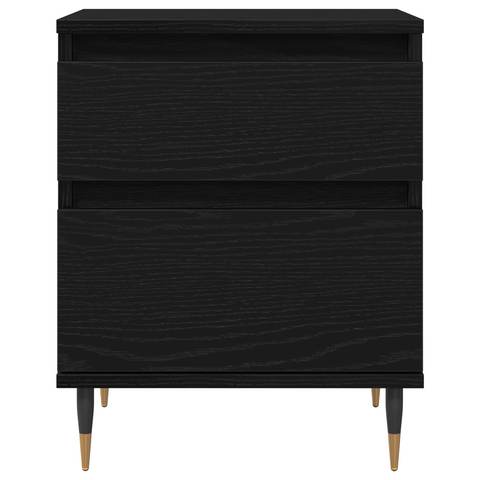 vidaXL Bedside Cabinet Black Oak 40x35x50 cm Engineered Wood