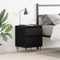 vidaXL Bedside Cabinet Black Oak 40x35x50 cm Engineered Wood