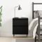 vidaXL Bedside Cabinet Black Oak 40x35x50 cm Engineered Wood