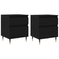 vidaXL Bedside Cabinets 2pcs Black Oak 40x35x50 cm Engineered Wood
